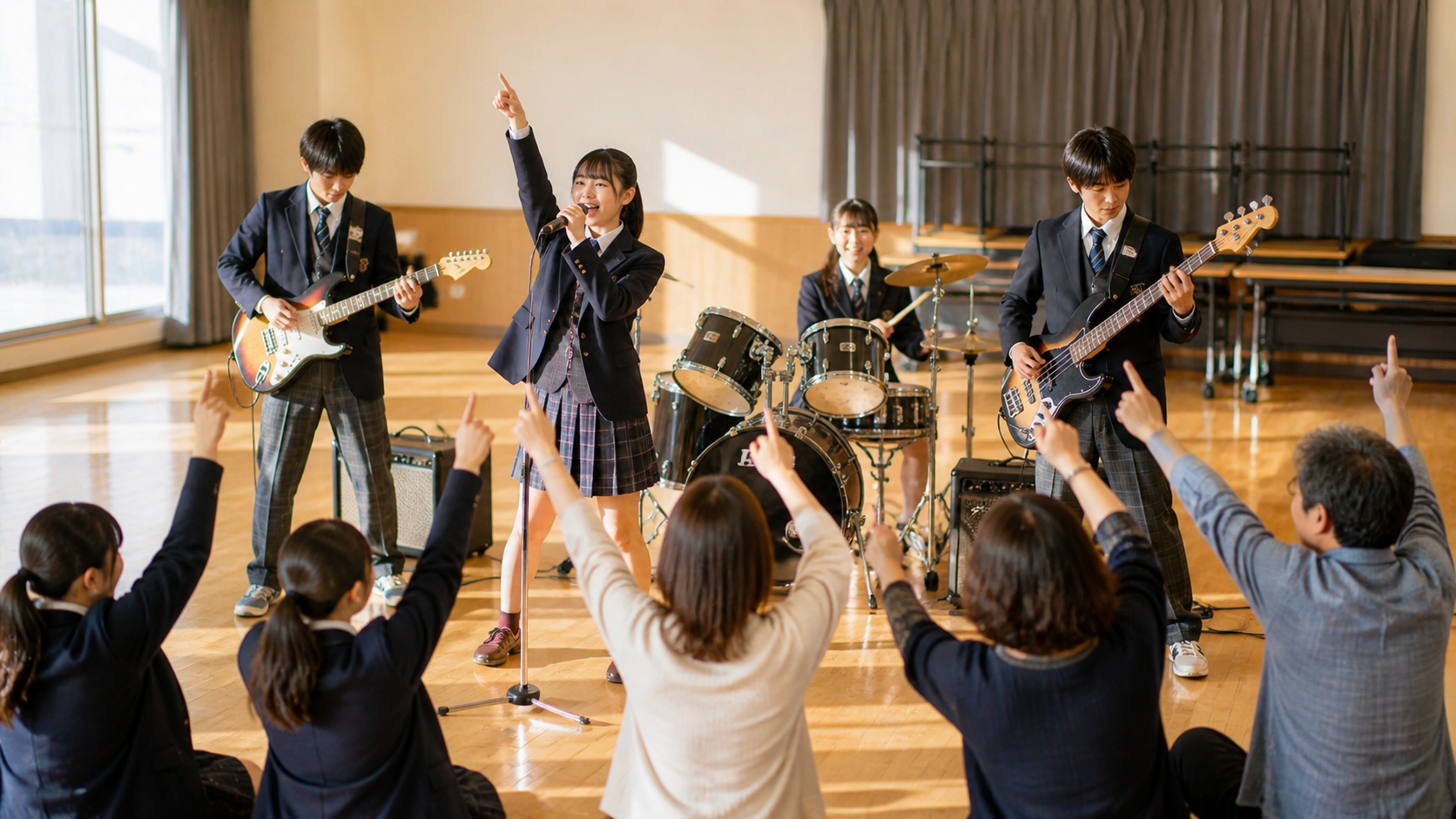 地域の大人と子供達が一緒に活動している様子