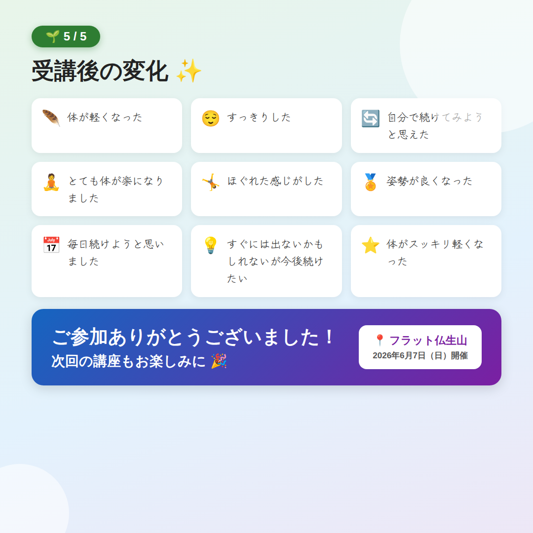 受講後の変化